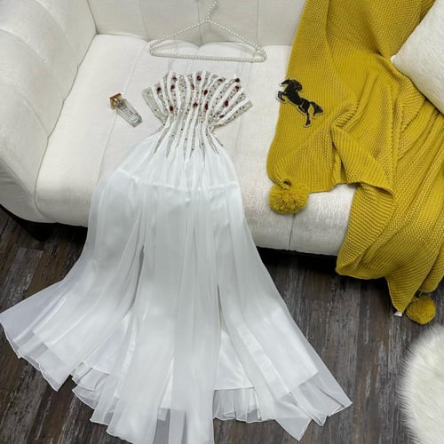 فساتين نسائي قماش شيفون جورجيت مع كروسية