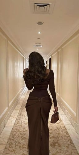 فستان نسائي سهره قماش ميكادو