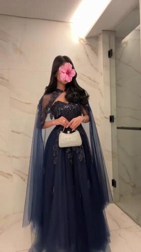 فستان سهرة قماش تل