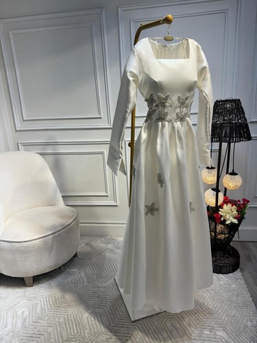 فستان نسائي سهره قماش ميكادو