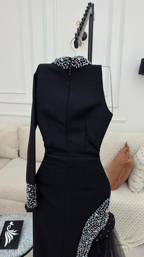 فساتين نسائي قماش كريب باربي مع تل