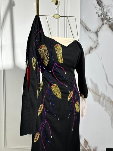 فستان نسائي سهره قماش كريب ستريتش