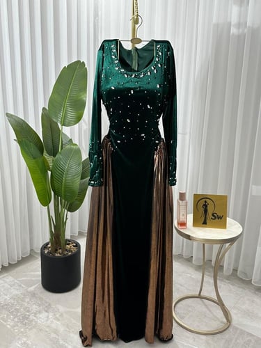 فستان نسائي سهره قماش مخمل كوري