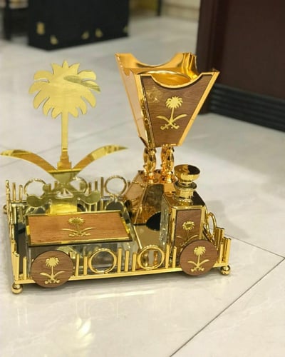 طقم مباخر ملكي رخام مضغوط اكريلك بالاسم