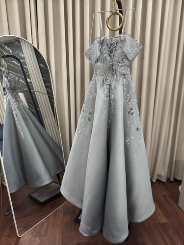 فستان نسائي سهره خامة ميكادو مع خرز