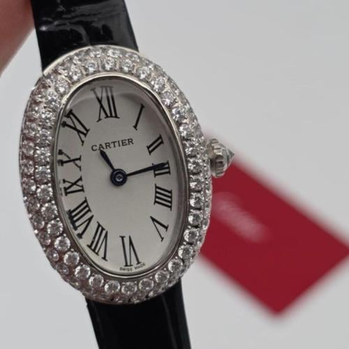 ساعة كارتير جلد اسود نسائي