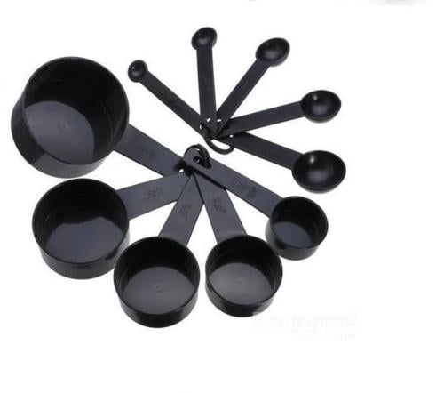 مجموعة أكواب وملاعق قياس بلاستيكية معيارية ١٠ قطع