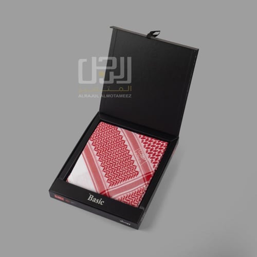 شماغ البسام بيسك احمر