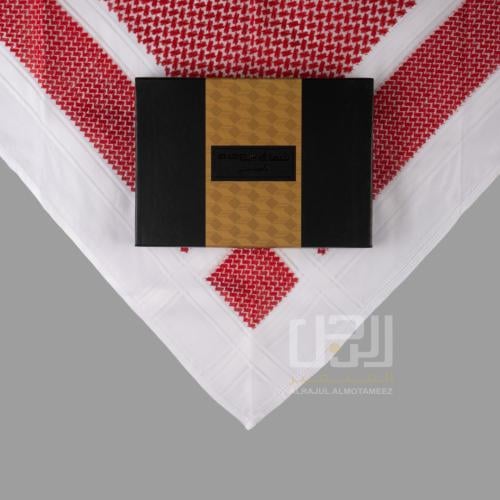 شماغ بروجيه شبابي خطوط بيضاء دم الغزال