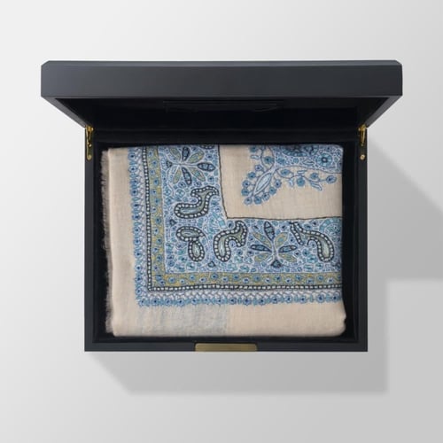 شال كشميري بشمينه ملكي من ڤالور