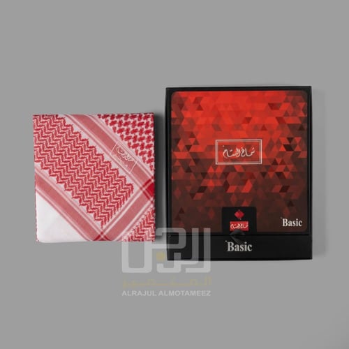 شماغ البسام بيسك احمر