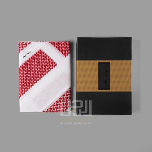 شماغ بروجيه شبابي خطوط بيضاء دم الغزال