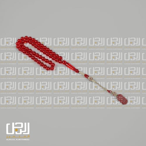 مسبحة بكلايت بلجيكي باللون الاحمر الزجاجي من فالور