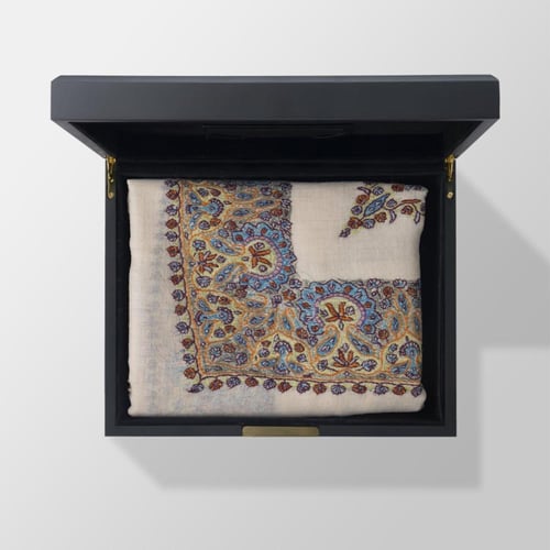 شال كشميري بشمينه ملكي من ڤالور