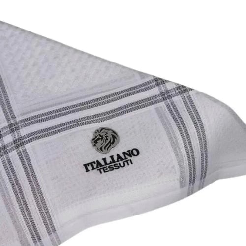 شماغ تيسوتي ابيض ورصاصي ST1W2