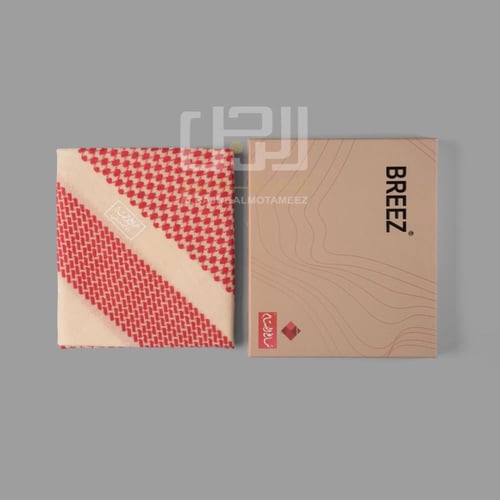 شماغ البسام بريز احمر بيج الشتوي