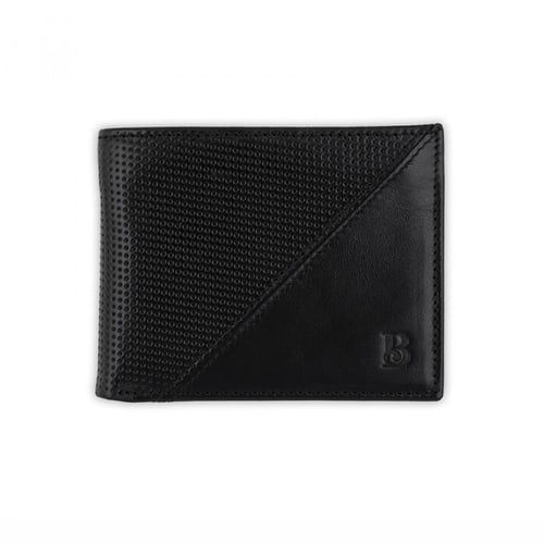 محفظة بوزكادا رجالية جلد أسود