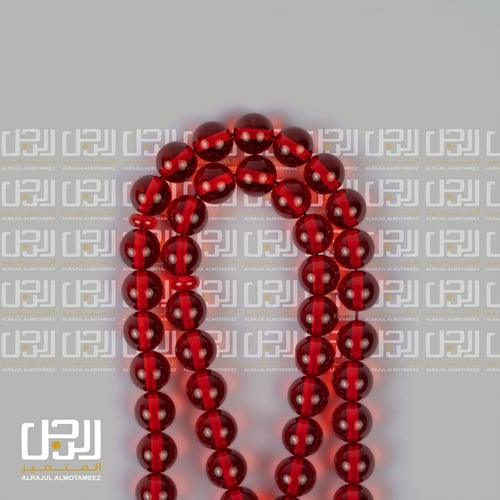 مسبحة بكلايت بلجيكي باللون الاحمر الزجاجي من فالور