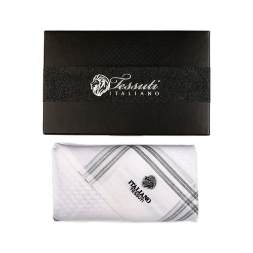 شماغ تيسوتي ابيض ورصاصي ST1W2