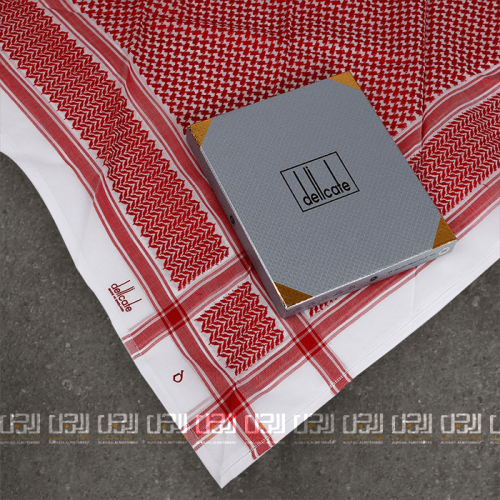 شماغ ديليكيت احمر غامق دم الغزال انجليزي