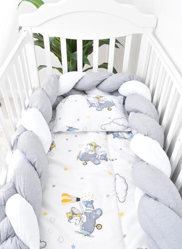 مفرش سرير أطفال مع حواجز حلزون مكون من 7 قطع