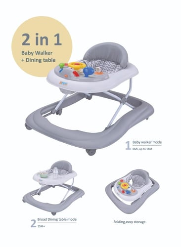 مشاية أطفال قابل للطي بمقعد ناعم مبطن