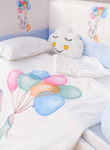 3 حواجز حماية جانبية لسرير الاطفال مع لحاف ومخدات...