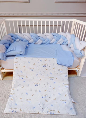 حواجز سرير اطفال ضفيرة مع لحاف ومخدة وشرشف