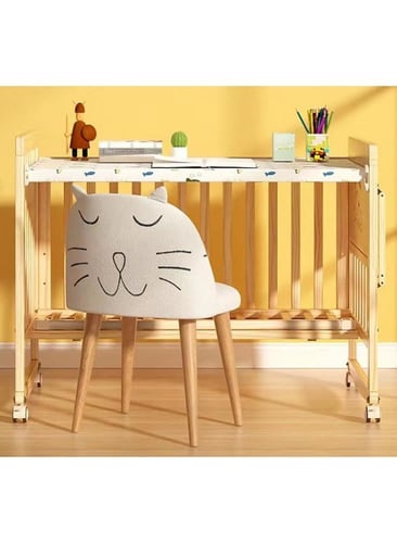 سرير خشب أطفال مع خزانة 120×60سم