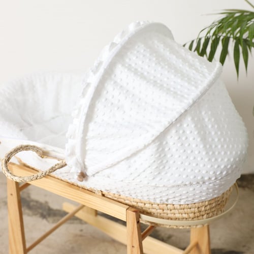 مهد مواليد (سلة موسى) لون ابيض + قاعدة