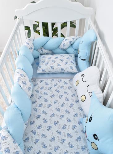 حواجز سرير اطفال حلزون مع مفرش ومخدات مكون من 6 قط...