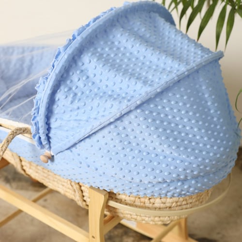 مهد مواليد (سلة موسى) لون ازرق + قاعدة