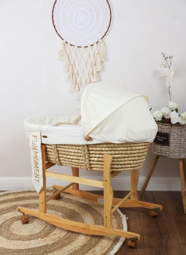 سرير اطفال سلة موسى مع حامل بعجلات