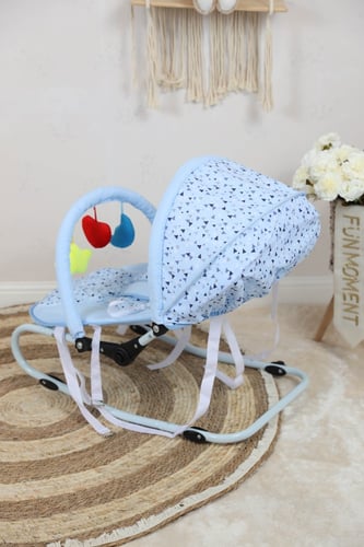 مقعد هزاز متعدد الوظائف للاطفال - ازرق