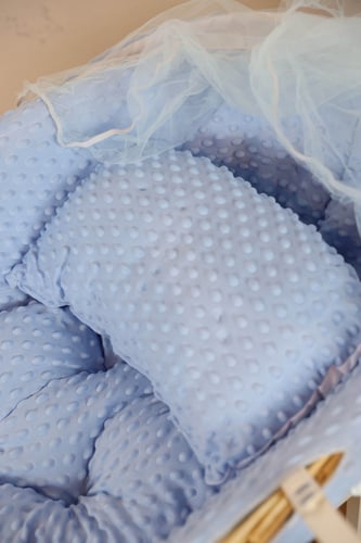 مهد مواليد (سلة موسى) لون ازرق + قاعدة