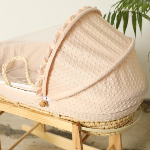 مهد مواليد (سلة موسى) لون بيج + قاعدة