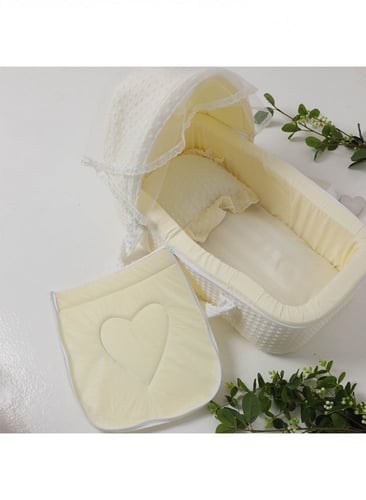 سرير مولود مبطن محمول-ابيض