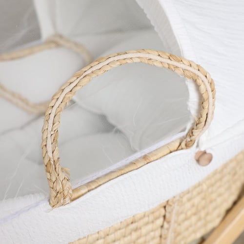 مهد مواليد (سلة موسى) لون ابيض + قاعدة