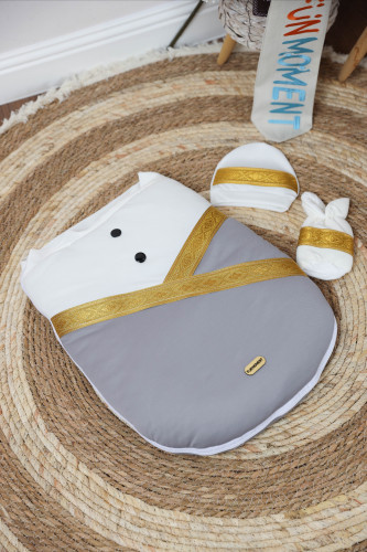 مدس مواليد بشت حديثي الولادة -رمادي ذهبي