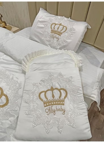 طقم مفرش نفاس مع سرير البيبي سلة موسى شامل القاعده...