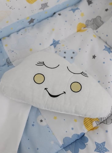 مفرش سرير أطفال مع حواجز مكون من 7 قطع