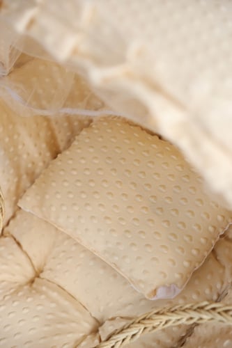 مهد مواليد (سلة موسى) لون بيج + قاعدة