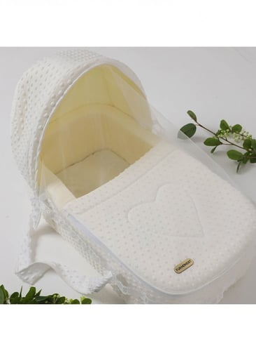 سرير مولود مبطن محمول-ابيض