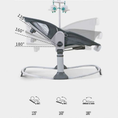 سرير هزاز فاخر 6 في 1 متعدد الوظائف للاطفال من عمر...