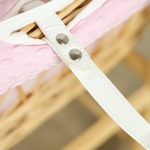 مهد مواليد (سلة موسى) لون وردي + قاعدة