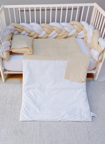 حواجز سرير اطفال ضفيرة مع لحاف ومخدة وشرشف