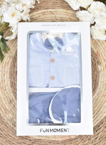 لحظة مرح طقم بدلة هدية مواليد مكون من 4 قطع