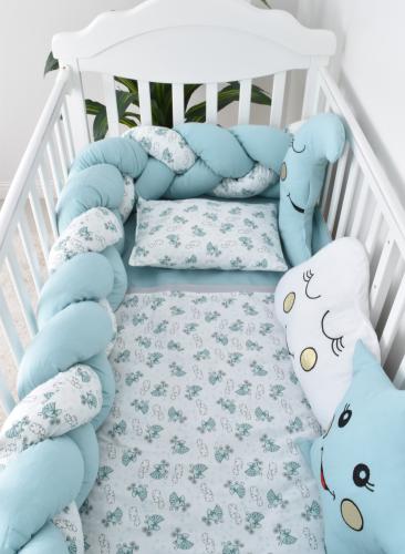 حواجز سرير اطفال حلزون مع مفرش ومخدات مكون من 6 قط...