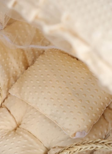 مهد مواليد سلة موسى لون بيج للاطفال مع ناموسية