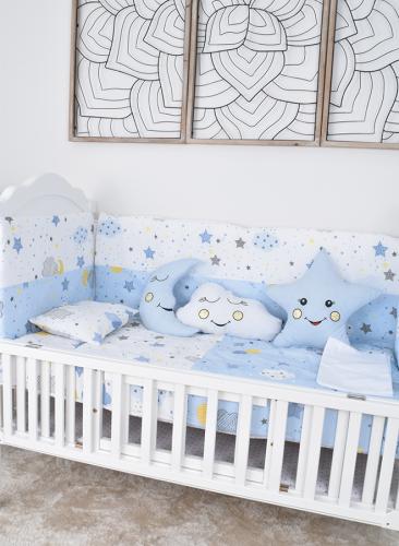 مفرش سرير أطفال مع حواجز مكون من 7 قطع